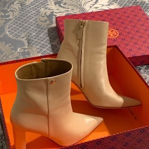 Tory Burch Nude Pointed Toe Booties